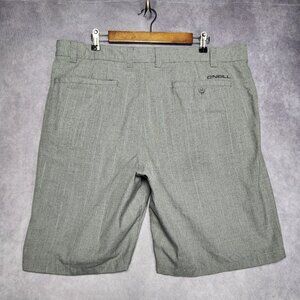 O'Neill Shorts Mens 40 Gray Flat Front Casual Walking Golf Lightweight Polyester